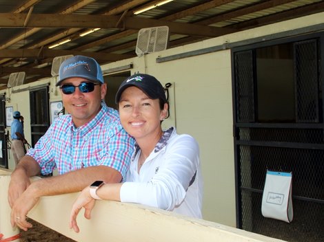 Jimbo and Torie Gladwell at 2019 OBS March 2YO in Training Sale