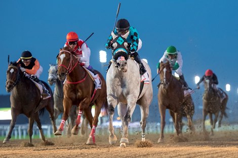 XY Jet and  Emisael Jaramillo win the Dubai Golden Shaheen, Meydan, Dubai, UAE, 3-30-19, photo by Mathea Kelley/Dubai Racing CLub 