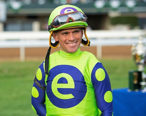 Javier Castellano. Rushing Fall with Javier Castellano wins the Coolmore Jenny Wiley (G1) at Keeneland on April 13, 2019 in Lexington,  Ky. 