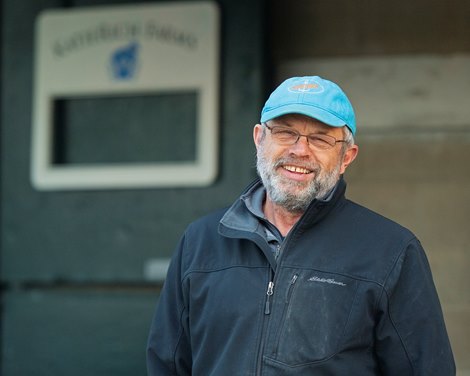 Mark Hubley with KatieRich<br><br />
Morning sales and racing scenes at Keeneland in Lexington, Ky., on April 4, 2019