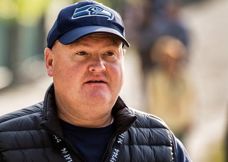 Trainer Blaine Wright at Pimlico Race Track in preparation for Saturday’s Preakness Stakes Friday May 17, 2019 in Baltimore, MD