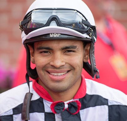 Luis Saez. Mylady Curlin with Luis Saez wins the Allaire DuPont Distaff (G3) at Pimlico Race Course in Baltimore, Md. May 17, 2019 in Baltimore,  Md. <br><br />
