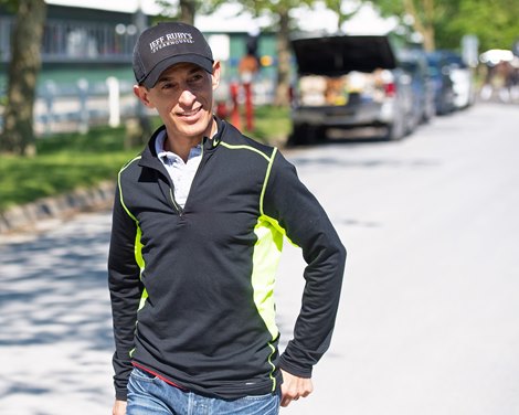 John Velazquez<br><br />
Mornings at Belmont Park June 4, 2019 in Elmont,  NY. <br><br />
