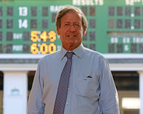 Dennis Drazin in the paddock at Monmouth Park on July 20, 2019