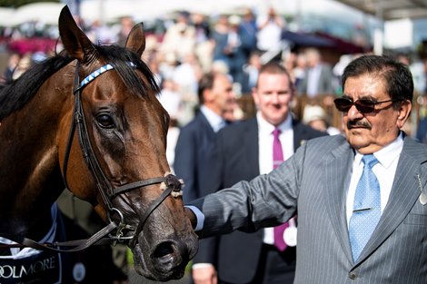 Battaash and Sheikh Hamdan after the Nunthorpe<br><br />
York 23.8.19