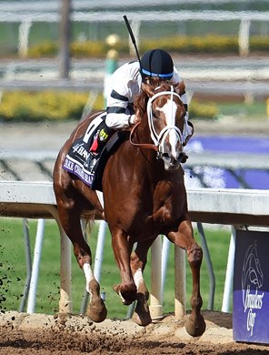 Take Charge Brandi, Victor Espinoza up, wins the 2014 Breeders&#39; Cup Juvenile Fillies
