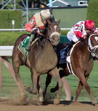 Preservationist ridden by Junior Alvarado holds off the competition to win the 66th running of The Woodward at the Saratoga Race Course Saturday August 31, 2019 in Saratoga Springs, N.Y.  Photo by Skip Dickstein