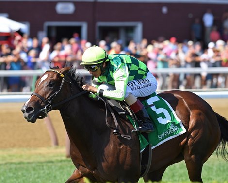 Kimari wins the 2019 Bolton Landing Stakes at Saratoga