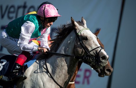 Logician (Frankie Dettori) wins the St Leger<br><br />
Doncaster 