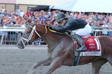 Math Wizard #1 with Irad Ortiz, Jr. won the $1,000,000 Grade 1 Pennsylvania Derby at Parx Racing in Bensalem, Pennsylvania on September 21, 2019