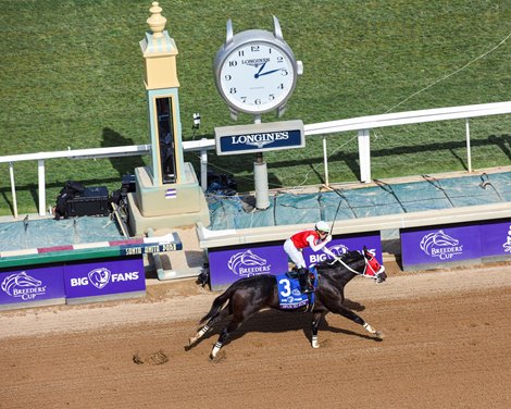 Spun to Run and Irad Ortiz, Jr. win the Breeders&#39; Cup Big Ass Fans Dirt Mile  (G1) on Nov. 2, 2019 Santa Anita in Arcadia, Ca. 