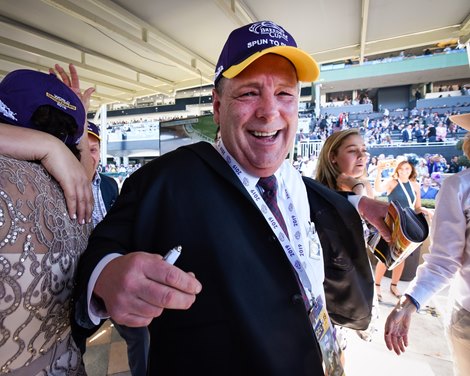 Bob Donaldson celebrates at the Breeders&#39; Cup Big Ass Fans Dirt Mile  (G1) on Nov. 2, 2019 Santa Anita in Arcadia, Ca.