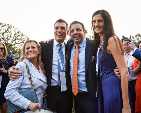 Vinny Viola and Mike Repole (middle) and guests attend the Breeders&#39; Cup Longines Classic (G1) on Nov. 2, 2019 Santa Anita in Arcadia, Ca.