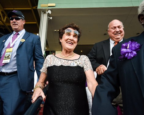 Corrine (center) and William (right back) Heiligbrodt attend the Breeders&#39; Cup Sprint (G1) on Nov. 2, 2019 Santa Anita in Arcadia, Ca.