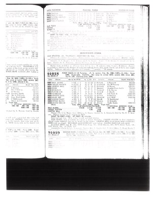Idle Along Chart, courtesy of Daily Racing Form