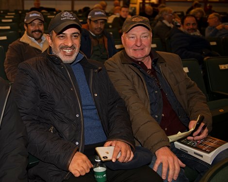 (L-R): Khalid Mishref and Bruno Deberdt<br><br />
on  Nov. 19, 2017 Keeneland in Lexington, KY. 