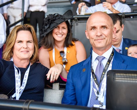 Debbie and Terry Finley (foreground) with Erin and Daniel Birkenhauer attend the Breeders&#39; Cup Juvenile Turf presented by Coolmore America (G1) on Nov. 1, 2019 Santa Anita in Arcadia, Ca.