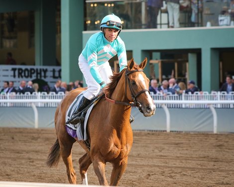 Uni and Joel Rosario win the Breeders&#39; Cup TVG Mile (G1) on Nov. 2, 2019 Santa Anita in Arcadia, Ca.