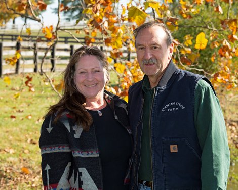 (L-R): Susan Coyer and Jim Power at Stepping Stone Farm<br><br />
at  Nov. 6, 2019  in Lexington, KY. 