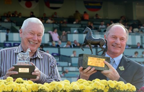 Beholder wins the Grey Goose Breeders' Cup Juvenile Fillies (G1) Owner B. Wayne Hughes and Trainer Richard Mandella Beholder wins the Grey Goose Breeders' Cup Juvenile Fillies (G1) Owner B. Wayne Hughes and Trainer Richard Mandella