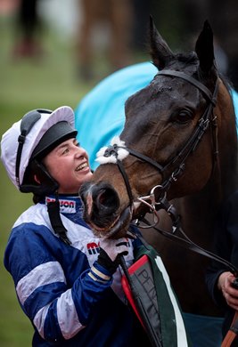 Frodon (Bryony Frost) after the Cotswold Chase Cheltenham 26.1.19