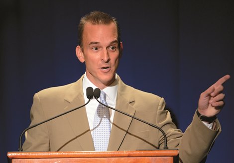 Travis T. Tygart, Chief Executive Officer, U. S. Anti-Doping Agency presents his discussion on &quot;Preserving Your Rights and the Integrity of Competition&quot; at the Sixtieth Annual Round Table Conference held at the Gideon Putnum Hotel in Saratoga Springs, N.Y. August 12, 2012