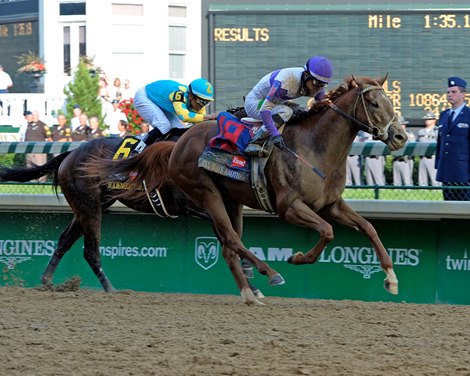 I'll Have Another approaches the wire!