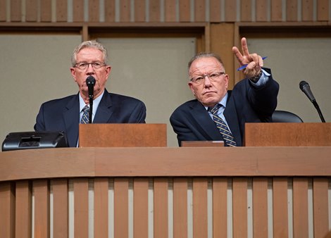 (L-R): Scott and Cris Caldwell<br>
Keeneland January Horses of all ages sales on<br>
Jan. 15, 2020 Keeneland in Lexington, KY.