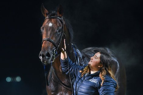 Russian Camelot (IRE) after winning the Sportsbet -Thank God We Are Still Racing Stakes BM64 Hcp at Racing.com Park Racecourse on April 09, 2020 in Pakenham, Australia. (Natasha Morello/Racing Photos) 