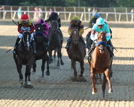 Charlatan wins division one of the Arkansas Derby (G1) May 2 at Oaklawn Park