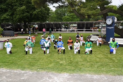 Belmont Park Opening Day, June 3, 2020 <br><br />
Jockeys Kneeling