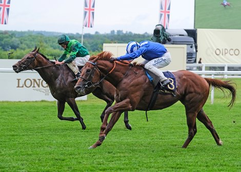 Molatham (Jim Crowley) wins the Jersey Stakes at Ascot Racecourse 18th June 2020