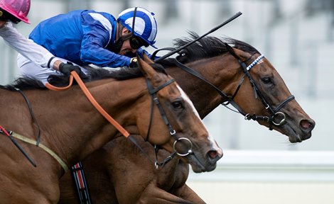 Nazeef (Jim Crowley) wins the Duke Of Cambridge Stakes beating Agincourt (Danny Tudhope)<br><br />
Ascot 16.6.20