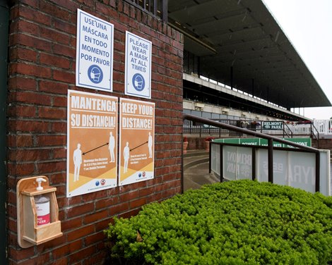 Belmont Park Opening Day, June 3, 2020<br>
COVID-19 Signage Belmont Park Opening Day, June 3, 2020<br>
COVID-19 Signage
