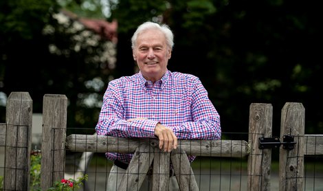 Peter Callahan enjoys the surroundings of his home Tuesday July 7, 2020 in Purchase, N.Y.   Photo by Skip Dickstein