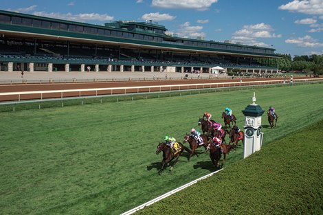 Rushing Fall wins the 2020 Jenny Wiley Stakes at Keeneland