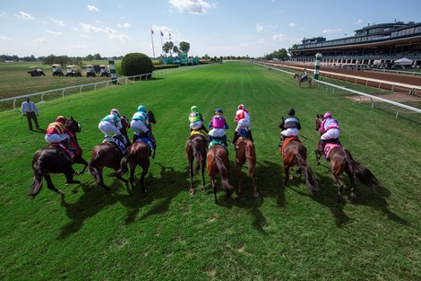 Rushing Fall wins the 2020 Jenny Wiley Stakes at Keeneland