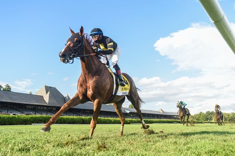 Channel Maker with jockey Manny Franco goes wire to wire to win the 46th running of The Sword Dancer Saturday Aug.29, 2020 at the Saratoga Race Course in Saratoga Springs, N.Y. 