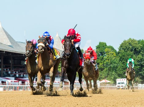 Serengeti Empress with Luis Saez wins the Ballerina (G1) presented by NYRA Bets at Saratoga Race Track on Aug. 8, 2020.