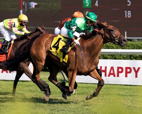 My Sister Nat wins the 2020 Waya Stakes at Saratoga