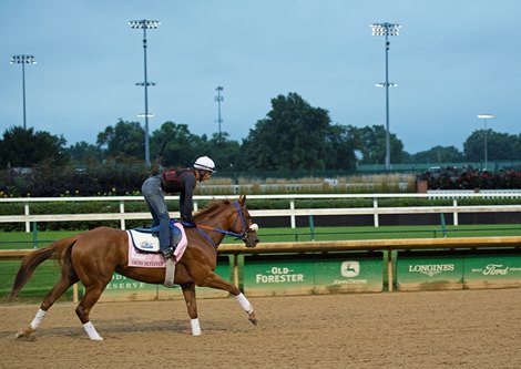 Caption: Swiss Skydiver Kentucky Derby and Oaks training at Churchill Downs near Louisville, Ky., on Aug. 31, 2020 Churchill Downs in Louisville, KY. 