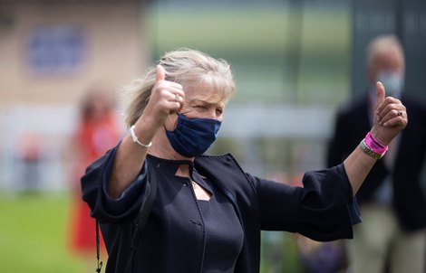 Jessica Harrington after Lucky Vega’s win in the Keeneland Phoenix Stakes at the Curragh