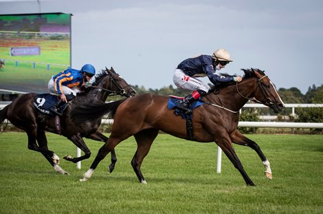 Champers Elysees and Colin Keane winning the Coolmore America &#39;Justify&#39; Matron Stakes (Group 1) .<br><br />
 Irish Champions Weekend Leopardstown Racecourse. 12.09.2020 