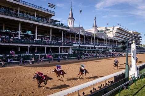 Shedaresthedevil with Florent Geroux, left up win the 146 Running of the Kentucky Oaks, Friday, Sept. 04, 2020  at Churchill Downs in LOUISVILLE.