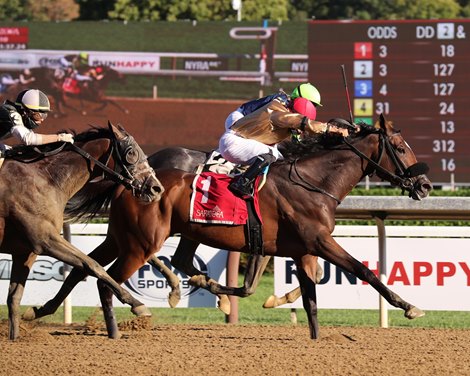 Makingcents wins the 2020 Fleet Indian Stakes at Saratoga