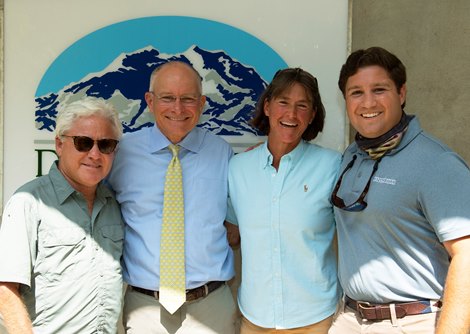 (L-R): consignor Craig Bandoroff, breeders Bayne and Christine Welker, and consignor Conrad Bandoroff<br><br />
Fasig-Tipton Selected Yearlings Showcase in Lexington, KY on September 10, 2020.