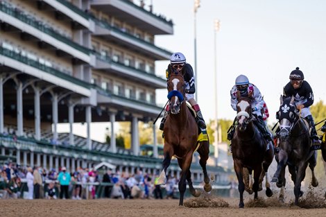 Authentic with John Velazquez up, left, win the 146th running of the Kentucky Derby, Saturday, Sept. 05, 2020  at Churchill Downs in LOUISVILLE.