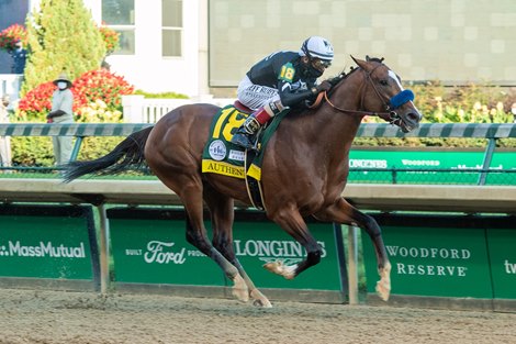 Authentic with John Velazquez wins the Kentucky Derby (G1) at Churchill Downs, Louisville, KY on September 5, 2020.