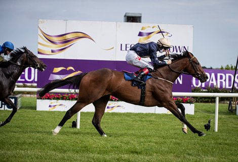 Champers Elysees and Colin Keane winning the Coolmore America &#39;Justify&#39; Matron Stakes (Group 1) .<br><br />
 Irish Champions Weekend Leopardstown Racecourse. 12.09.2020