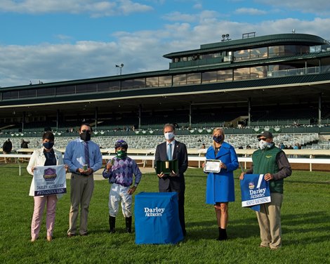 Simply Ravishing with Luis Saez wins the Darley Alcibiades (G1) at Keeneland.<br><br />
Opening day of the Keeneland fall meeting on October 2, 2020.